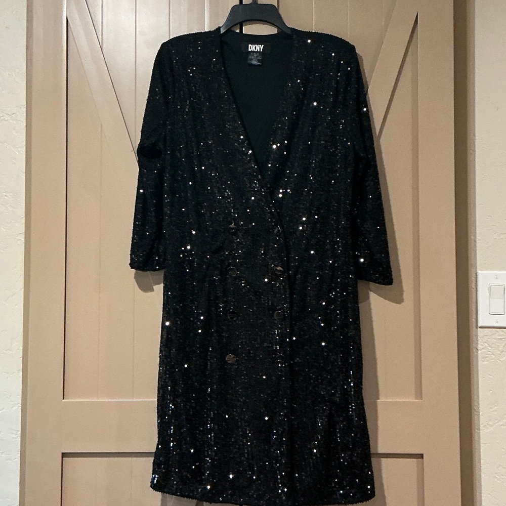 DKNY Black Sequin Jacket - image 1